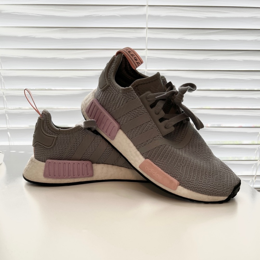 Adidas NMD R1 - Gray, Pink/Purple Accents